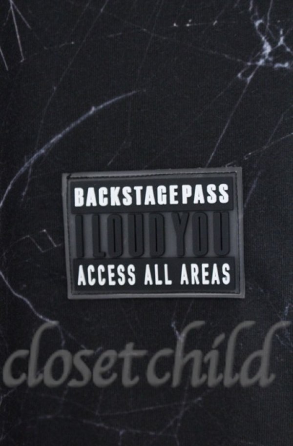 画像2: BACKSTAGE PASS / X-RAY(X-レイ) ラインストーンビッグシルエットシャツ F ブラック O-25-10-24-030-PU-TS-YM-ZS (2)