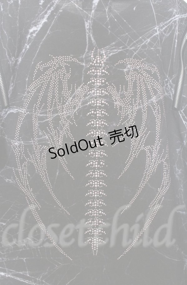 画像4: BACKSTAGE PASS / X-RAY(X-レイ) ラインストーンビッグシルエットシャツ F ブラック O-25-10-24-030-PU-TS-YM-ZS (4)