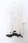 画像1: NOVESSEL / ラインストーン半袖Tシャツ  ホワイトｘブラック O-25-10-24-032-LO-TS-YM-OS (1)