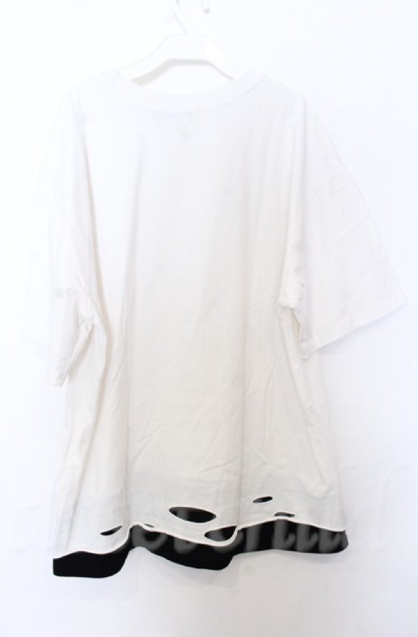 画像3: NOVESSEL / ラインストーン半袖Tシャツ  ホワイトｘブラック O-25-10-24-032-LO-TS-YM-OS (3)