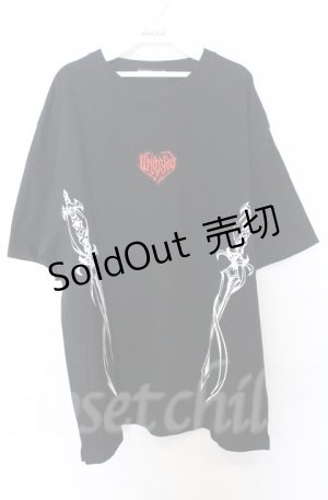 画像: BACKSTAGE PASS / TRIPLE DAGGER(トリプルダガー）ビッグシルエット クルーネックTシャツ F ブラック O-25-10-24-034-PU-TS-YM-OS