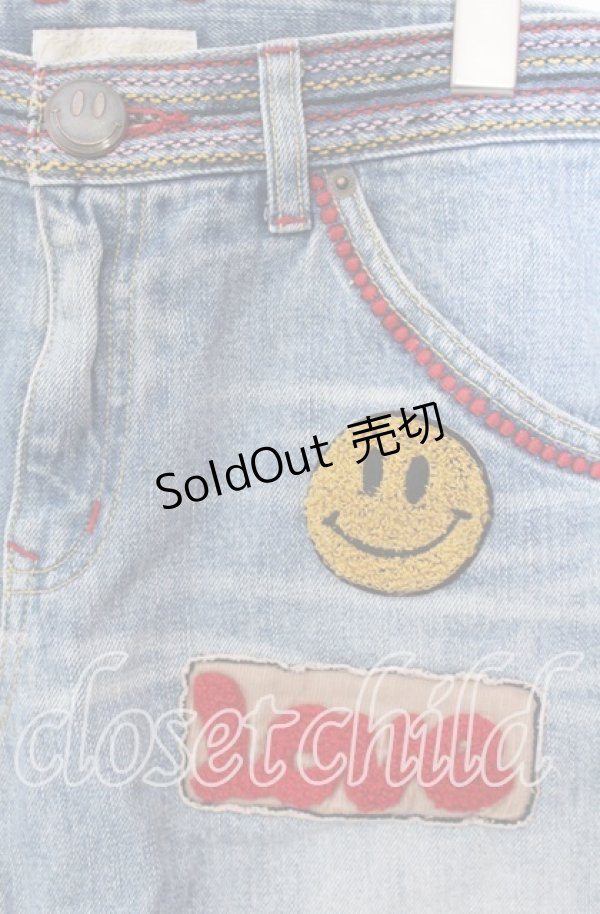 画像2: Candy Stripper / ボアワッペンデニムスカート  ライトインディゴ O-25-10-25-024-PU-SK-IG-ZT362 (2)