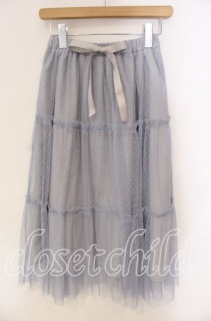 画像: Fi.n.t / ドットチュールティアードスカート  サックス O-25-10-25-025-CA-SK-IG-ZT1029P