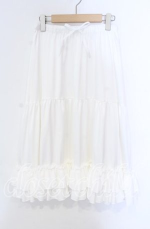 画像: axes femme kawaii / ミディフリルペチスカート  シロ O-25-10-25-026-AX-SK-IG-OS