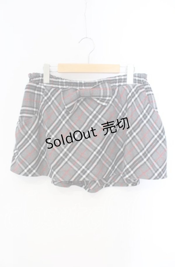 画像1: Candy Stripper / リボンチェックスカパン  グレー O-25-10-25-030-PU-PA-IG-ZT1028M (1)