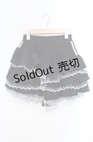 画像: Candy Stripper / JERSEY FRILL SHORTS ショートパンツ  ブラック O-25-10-25-032-PU-PA-IG-ZT1028M