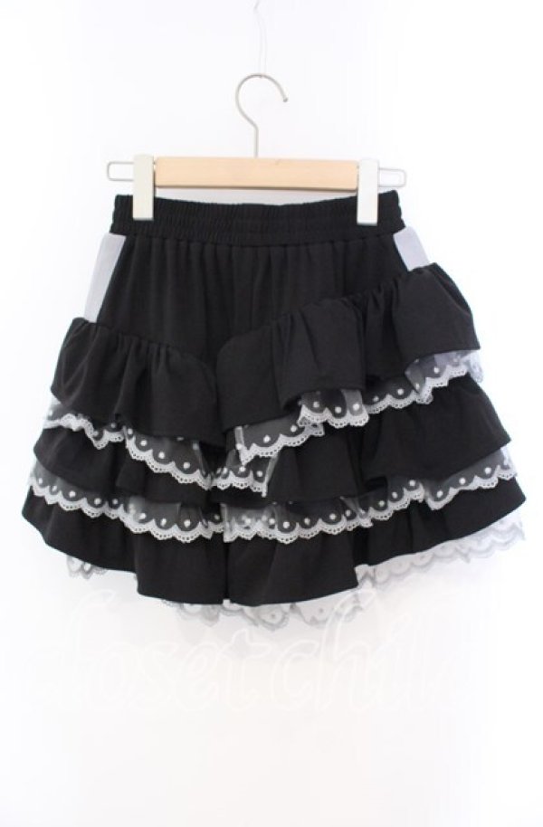 画像3: Candy Stripper / JERSEY FRILL SHORTS ショートパンツ  ブラック O-25-10-25-032-PU-PA-IG-OS (3)