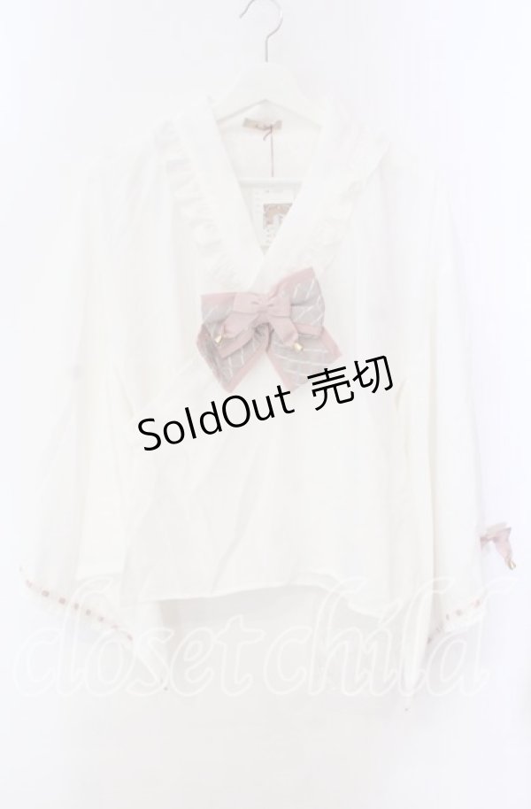 画像1: Amavel / 春花便りのお茶会ブラウス F シロ×ピンク O-25-10-25-046-CA-BL-OW-OS (1)