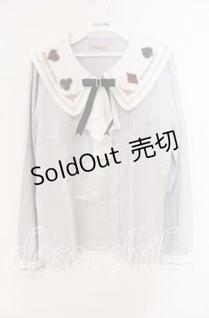 画像: Amavel / トランプのデコレーションケーキブラウス F サックス（限定色） O-25-10-25-049-CA-BL-OW-OS