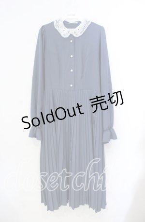 画像: m petit by misako / AM*レースエリプリーツワンピース L ブルー O-25-10-25-054-LO-OP-IG-OS