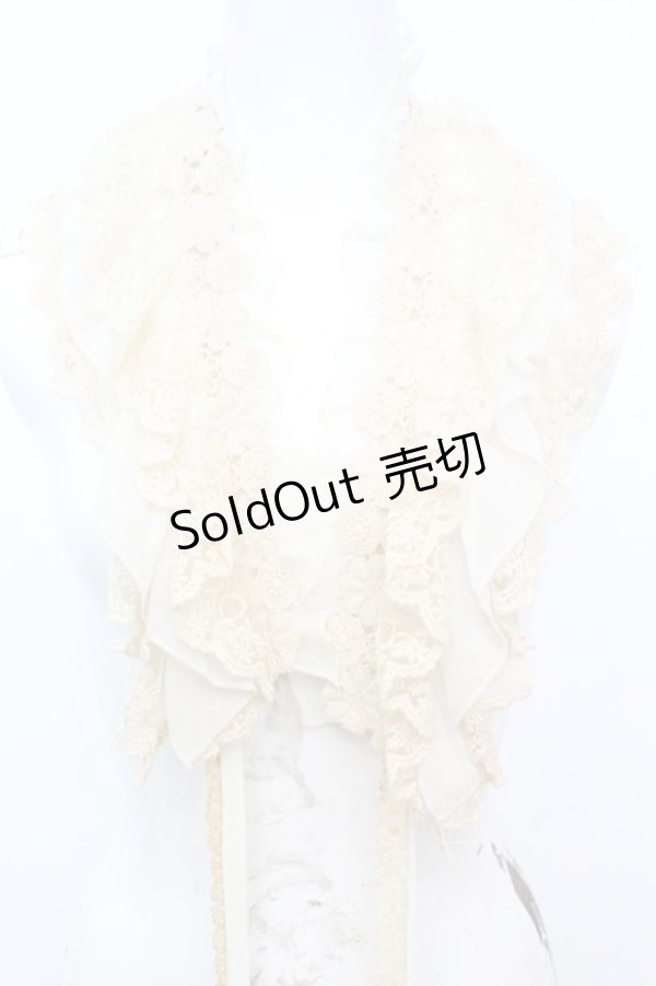 画像1: axes femme / レースフリルストール  アイボリー O-25-10-25-1001-AX-ZA-IG-OS (1)