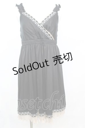 画像: axes femme / レトロ刺繍パーティワンピース M クロ O-25-10-25-1041-AX-OP-IG-OS