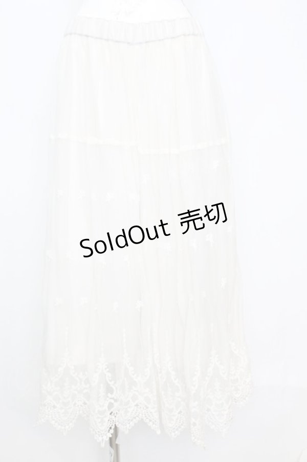 画像1: axes femme / レース刺繍フレアパンツ M アイボリー O-25-10-25-1043-AX-PA-IG-ZT211 (1)