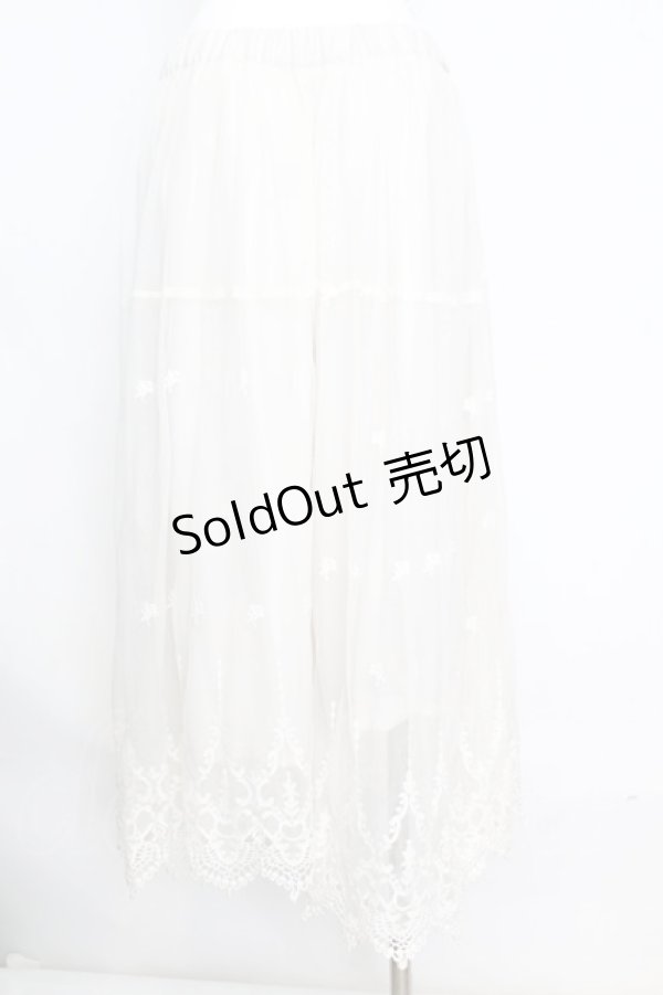 画像3: axes femme / レース刺繍フレアパンツ M アイボリー O-25-10-25-1043-AX-PA-IG-ZT211 (3)