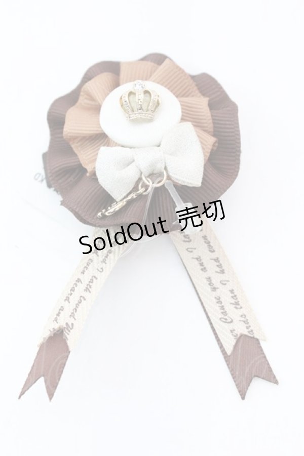 画像1: axes femme / メッセージリボンヘアクリップ  ブラウン O-25-10-25-1046-AX-AC-IG-OS (1)