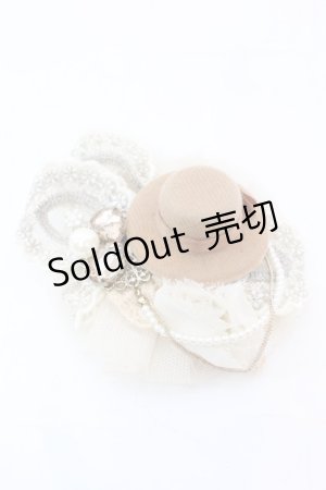 画像: axes femme / コサージュクリップブローチ  アイボリー 帽子 O-25-10-25-1050-AX-ZA-IG-OS