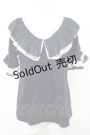 画像: axes femme / ゴージャスフリル袖プルオーバー M ネイビー O-25-10-25-1008-AX-TO-IG-OS