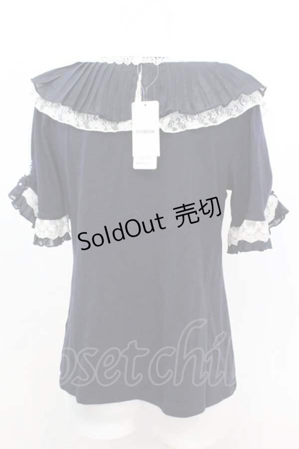 画像2: axes femme / ゴージャスフリル袖プルオーバー M ネイビー O-25-10-25-1008-AX-TO-IG-OS (2)