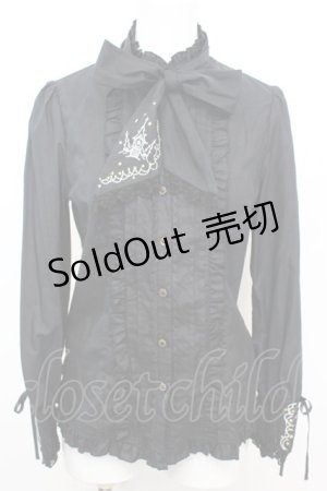 画像: axes femme POETIQUE / 刺繍入りブラウス M クロ0 O-25-10-25-1010-AX-BL-IG-OS