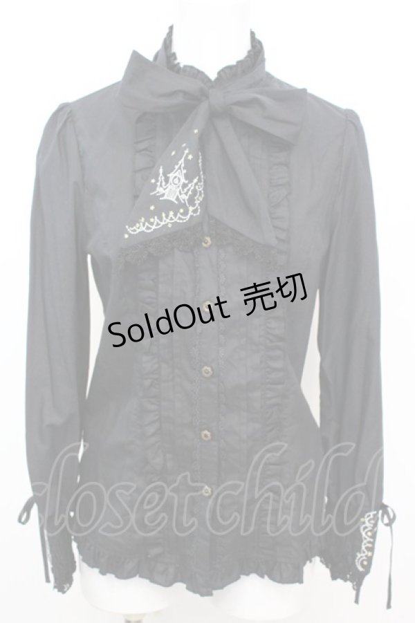 画像1: axes femme POETIQUE / 刺繍入りブラウス M クロ0 O-25-10-25-1010-AX-BL-IG-OS (1)