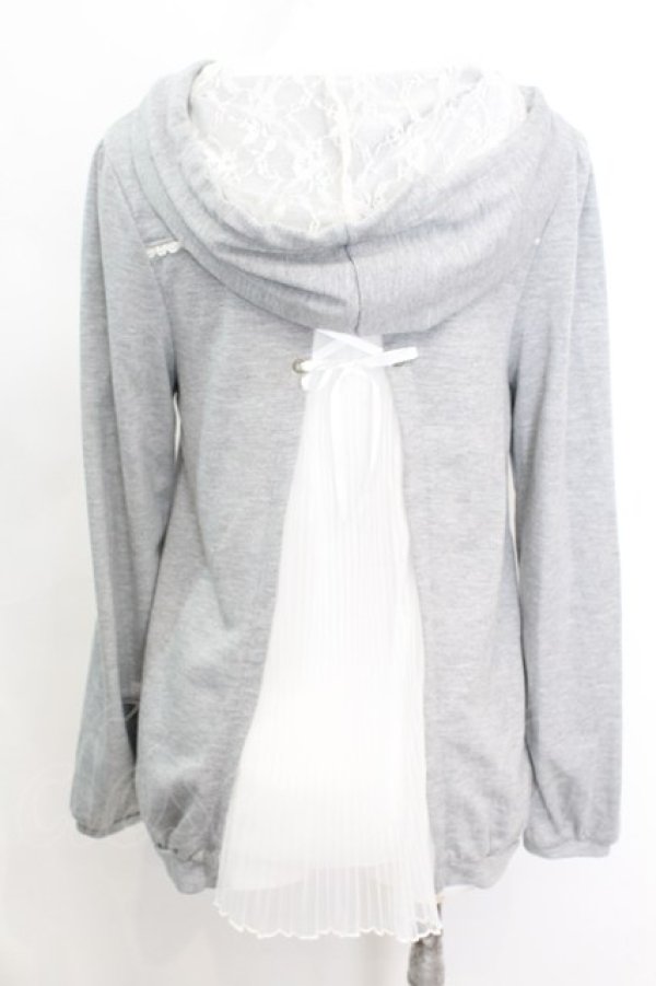 画像2: axes femme / バックチュールパーカー M グレー O-25-10-25-1012-AX-TO-IG-OS (2)