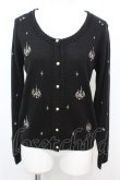画像1: axes femme / シャンデリア刺繍ニットカーディガン M クロ O-25-10-25-1013-AX-BL-IG-OS (1)