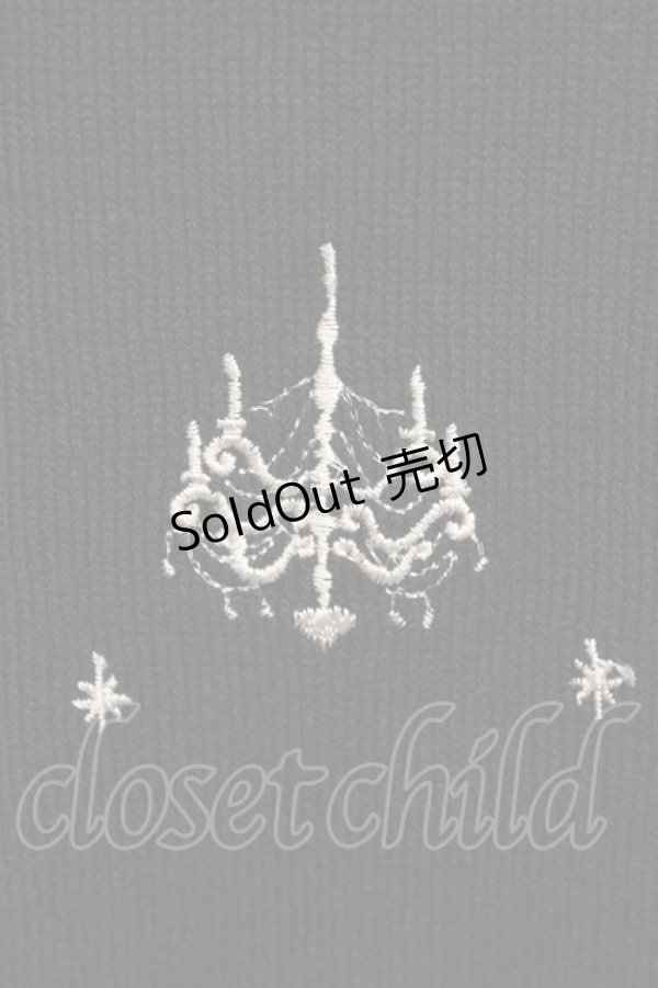 画像2: axes femme / シャンデリア刺繍ニットカーディガン M クロ O-25-10-25-1013-AX-BL-IG-OS (2)