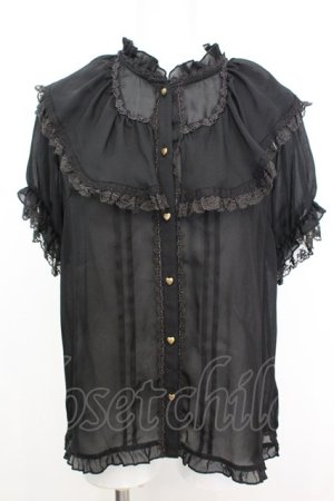 画像: axes femme / ビッグフリルフェミニンブラウス M クロ O-25-10-25-1015-AX-BL-IG-OS