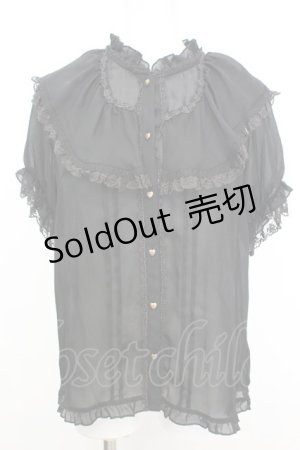 画像: axes femme / ビッグフリルフェミニンブラウス M クロ O-25-10-25-1015-AX-BL-IG-OS