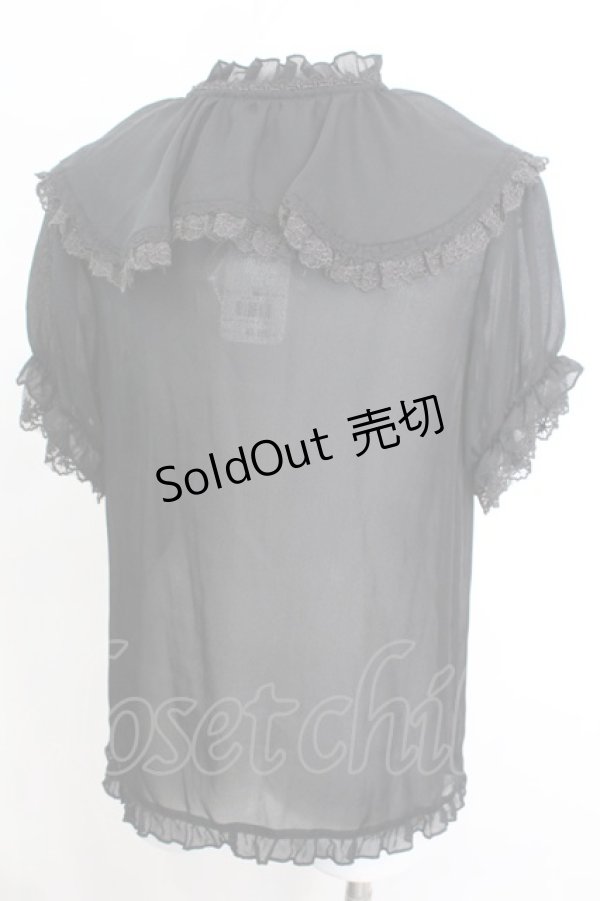 画像3: axes femme / ビッグフリルフェミニンブラウス M クロ O-25-10-25-1015-AX-BL-IG-OS (3)