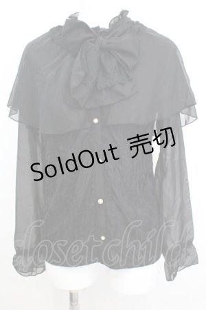 画像: axes femme / ケープ付レーシープルオーバー M クロ O-25-10-25-1016-AX-TO-IG-OS