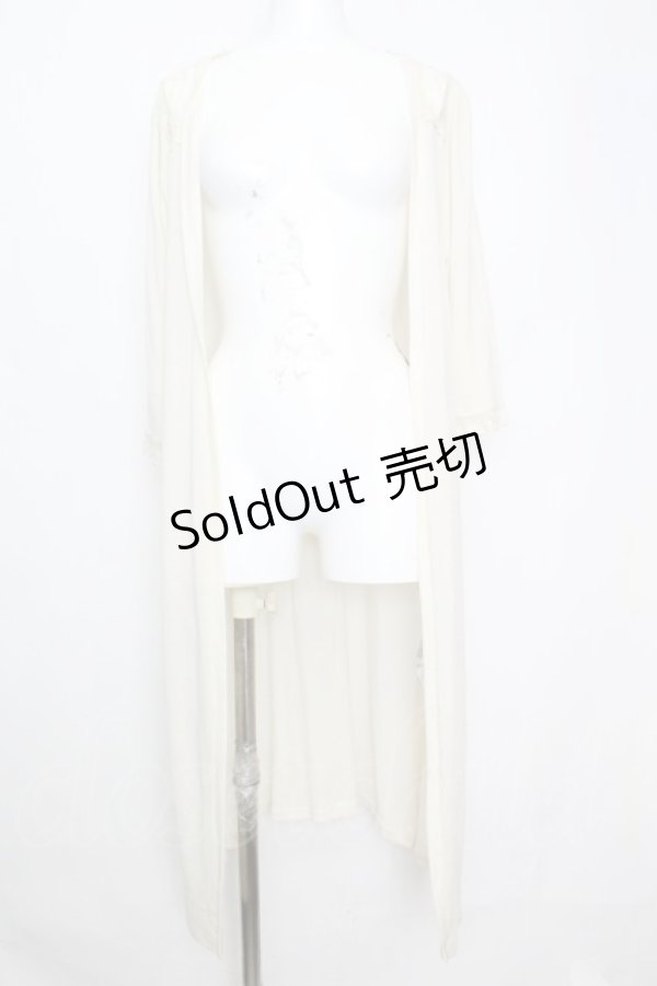 画像1: axes femme / フラワーレースロングジレ M アイボリー O-25-10-25-1018-AX-TO-IG-OS (1)