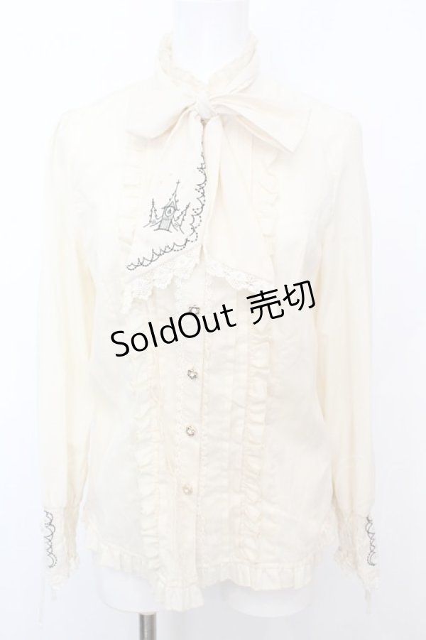 画像1: axes femme POETIQUE / 刺繍入りブラウス M アイボリー O-25-10-25-1019-AX-BL-IG-OS (1)