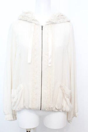 画像: axes femme / ピンタックシフォンパーカー M アイボリー O-25-10-25-1020-AX-TO-IG-OS