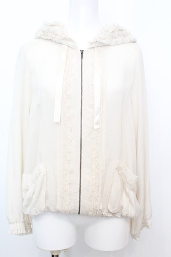画像1: axes femme / ピンタックシフォンパーカー M アイボリー O-25-10-25-1020-AX-TO-IG-OS (1)