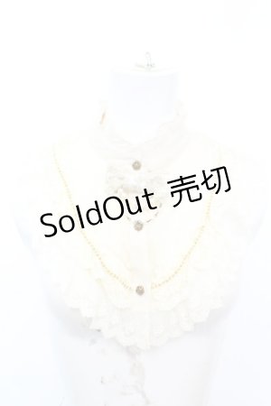 画像: axes femme / リボン付レーシーつけ襟  アイボリー O-25-10-25-1003-AX-ZA-IG-OS