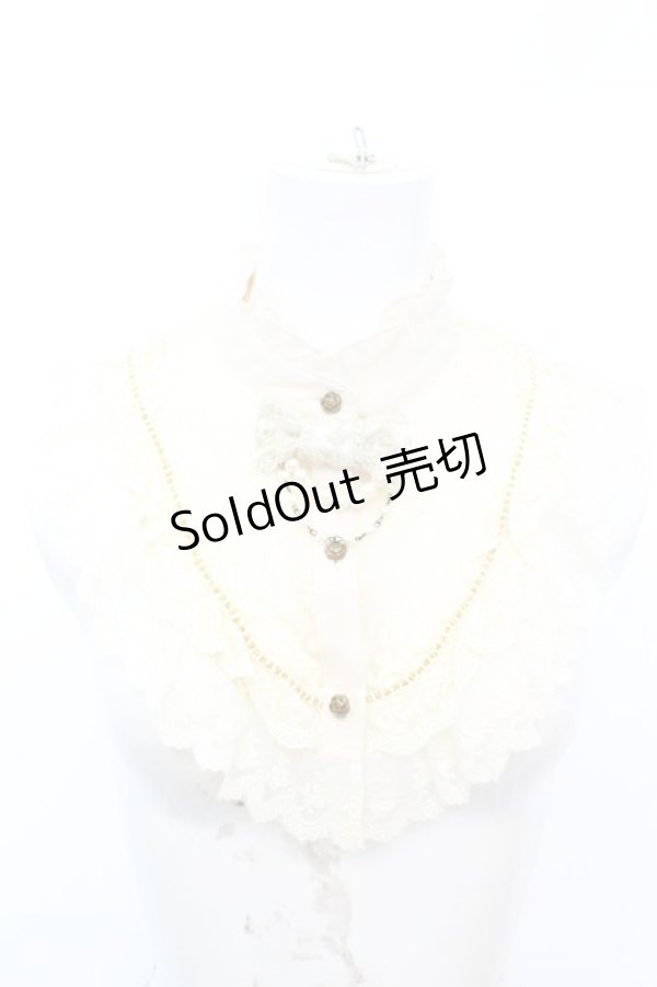 画像1: axes femme / リボン付レーシーつけ襟  アイボリー O-25-10-25-1003-AX-ZA-IG-OS (1)
