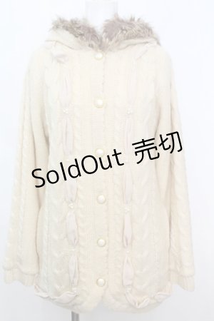 画像: axes femme / 裏ボア付きニットコート M アイボリー O-25-10-25-1025-AX-JA-IG-OS