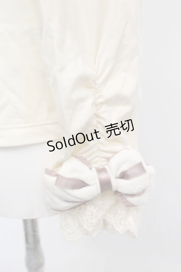 画像2: axes femme / ベロアリボン袖インナープルオーバー M アイボリー O-25-10-25-1027-AX-TO-IG-ZT1103A (2)