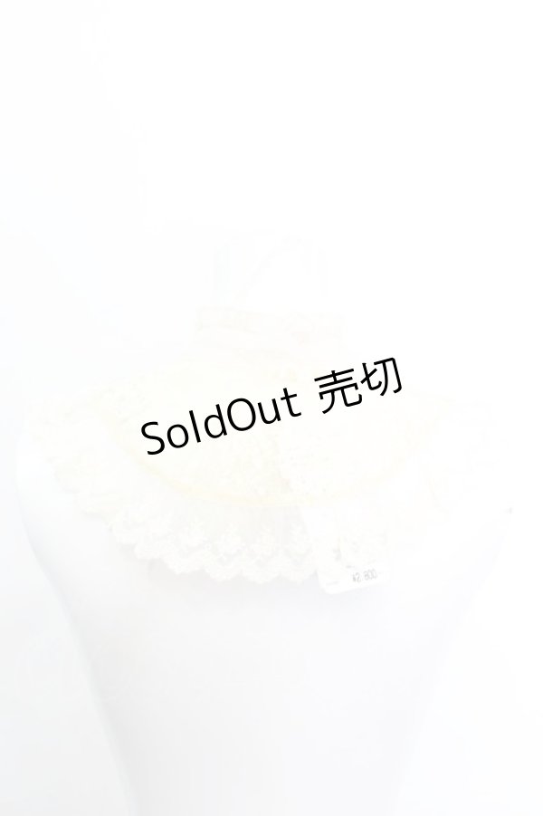 画像2: axes femme / リボン付レーシーつけ襟  アイボリー O-25-10-25-1003-AX-ZA-IG-OS (2)