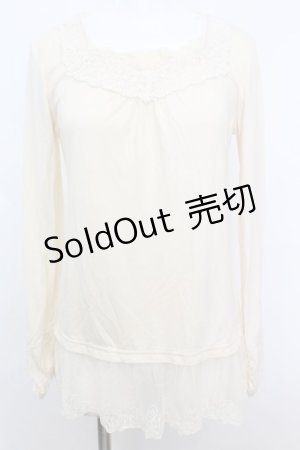 画像: axes femme / ローズレースカットソー M アイボリー O-25-10-25-1030-AX-TO-IG-OS