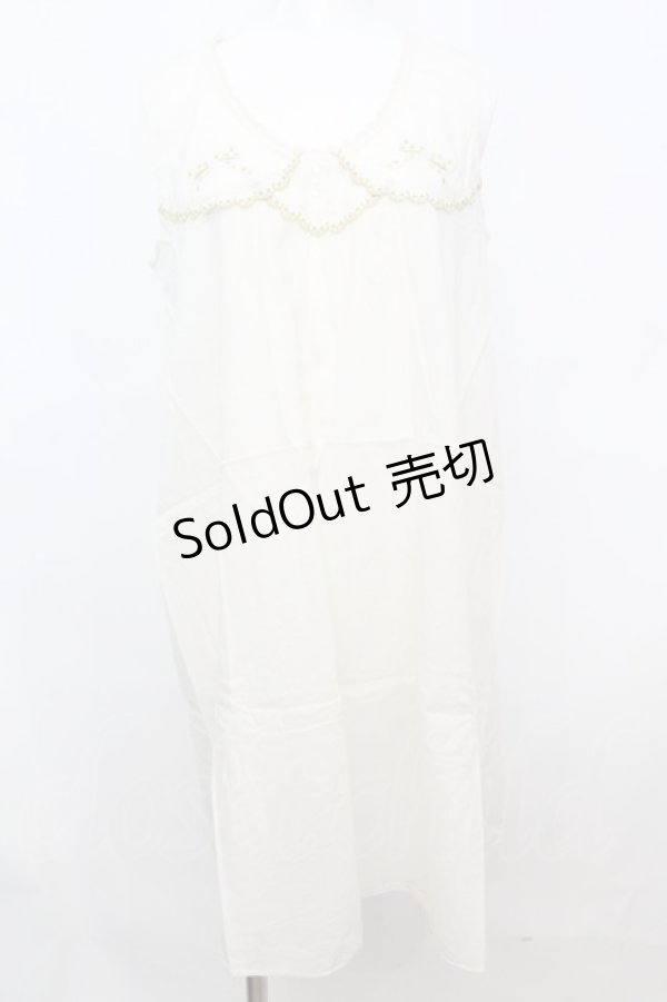 画像1: 【SALE】Cherir la femme / リボン刺繍ワンピース M アイボリー O-25-10-25-1031-LO-TO-IG-ZT003 (1)