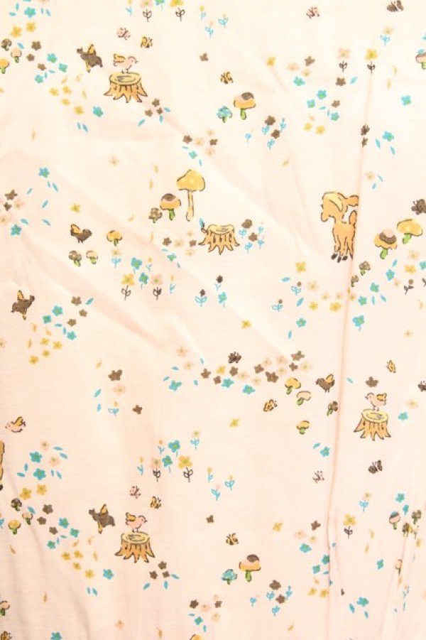 画像2: frache lippee / バンビときのこ柄ワンピース  ピンク O-25-10-25-1039-LO-OP-IG-OS (2)