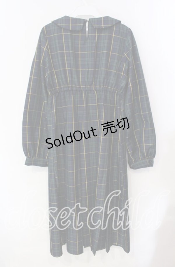 画像3: FLC / MINA*タータンチェックワンピース M グリーン O-25-10-25-055-LO-OP-IG-OS (3)