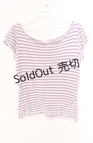 画像: 【SALE】Candy Stripper / ボーダーTシャツ 2 パープル×シロ O-25-10-25-056-PU-TS-IG-ZT354