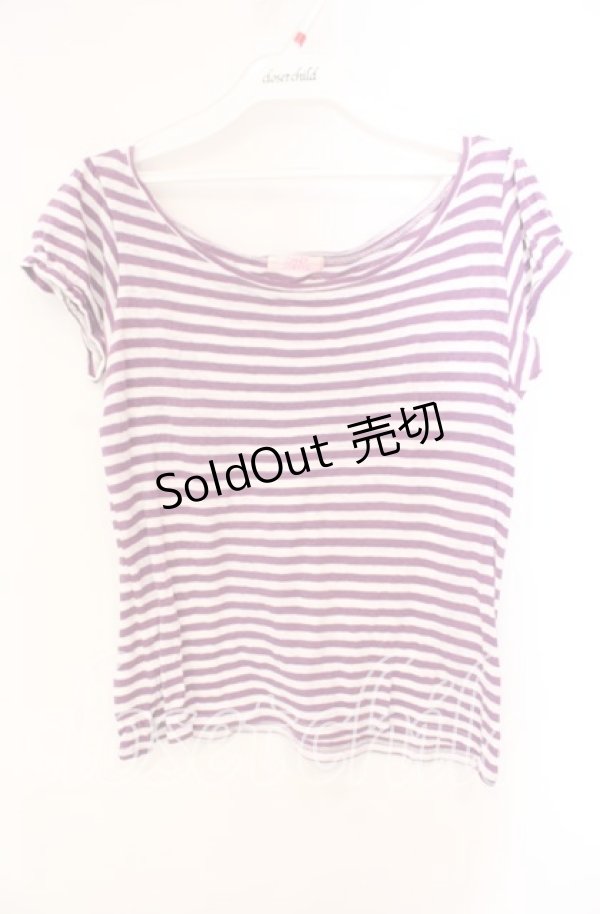 画像1: 【SALE】Candy Stripper / ボーダーTシャツ 2 パープル×シロ O-25-10-25-056-PU-TS-IG-ZT354 (1)