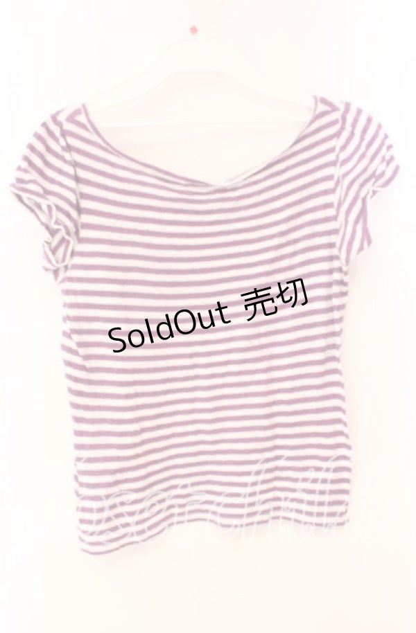 画像2: 【SALE】Candy Stripper / ボーダーTシャツ 2 パープル×シロ O-25-10-25-056-PU-TS-IG-ZT354 (2)