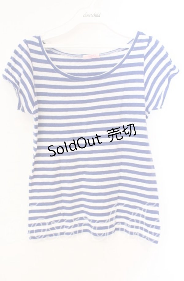 画像1: 【SALE】Candy Stripper / ボーダーTシャツ 2 ブルー×シロ O-25-10-25-057-PU-TS-IG-ZT354 (1)