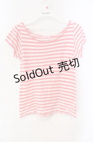 画像: 【SALE】Candy Stripper / ボーダーTシャツ 2 ピンク×シロ O-25-10-25-058-PU-TS-IG-ZT354