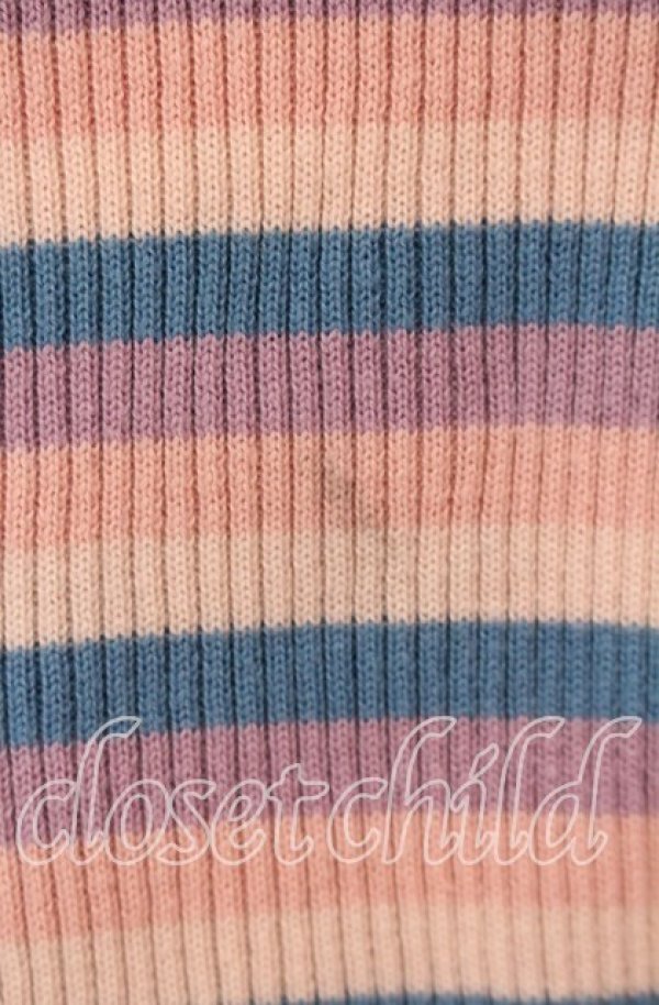 画像2: Candy Stripper / ハート透かし半袖ニット  ピンク系 O-25-10-25-060-PU-TO-IG-OS (2)
